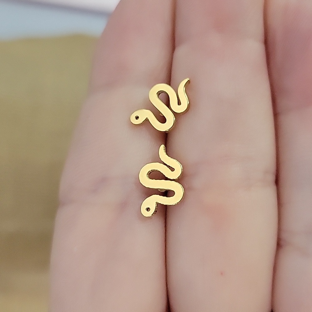 Snake Stud Earrings, choice of color - Picture 4 of 5